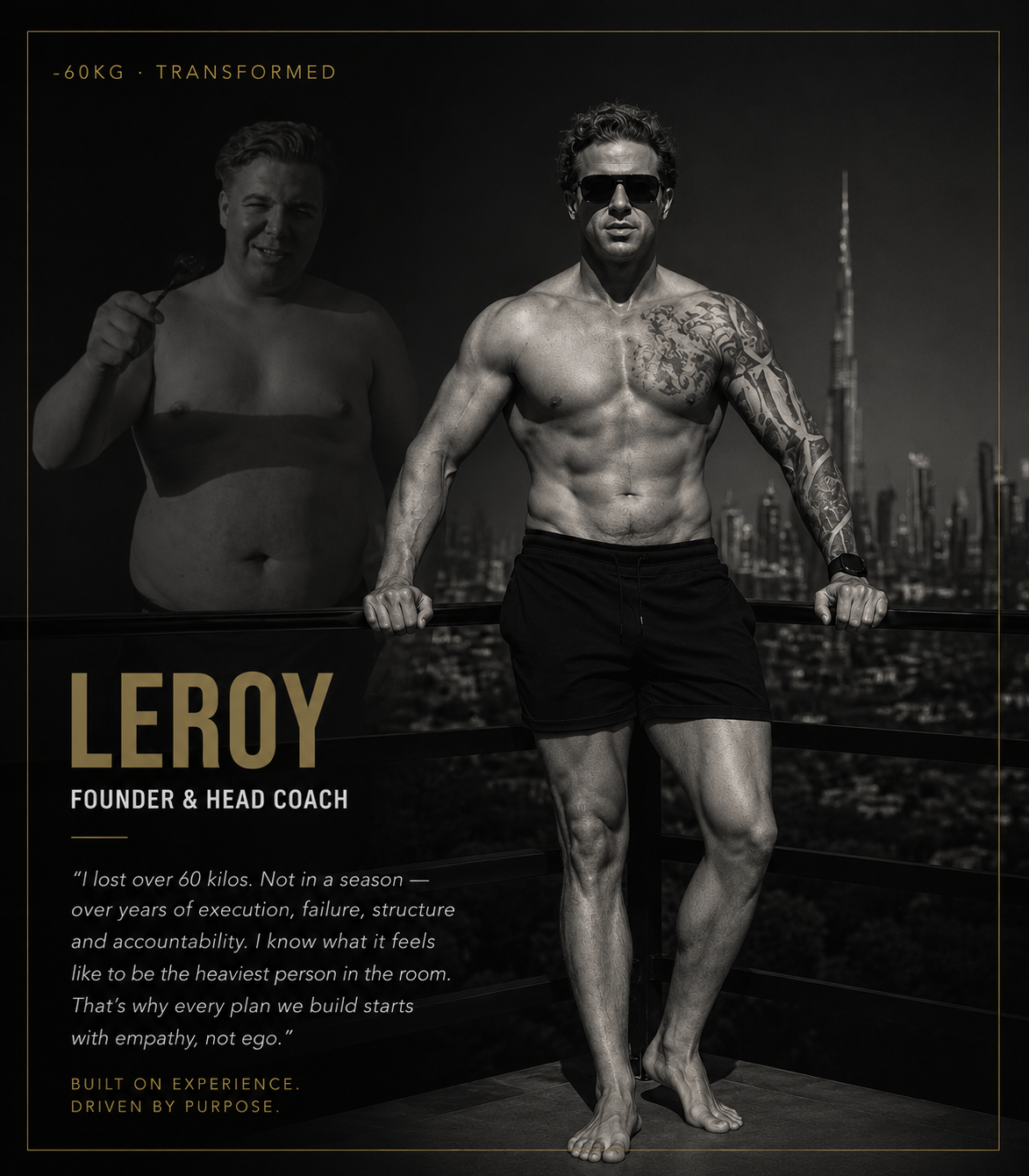 Leroy — Founder & Head Coach of Unproven. Lost over 60kg transformation.